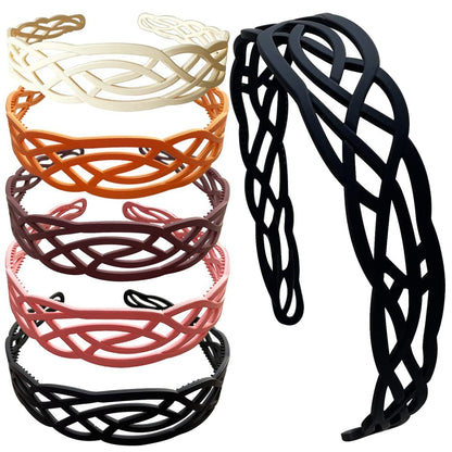 Springtime 6er-Pack Breite Plastik-Stirnbänder mit Zähnen für Damen – Haar-Accessoires für dickes Haar, Haarreifen für Frauen