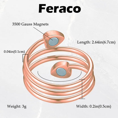 Feraco 2 Stück Magnetringe für Damen, 99,99% reiner Kupfer Daumen Magnet Finger Ring, Valentinstag Geschenke für Frauen