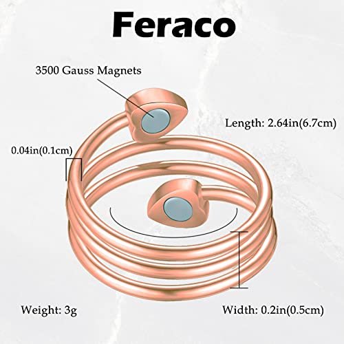 Feraco 2 Stück Magnetringe für Damen, 99,99% reiner Kupfer Daumen Magnet Finger Ring, Valentinstag Geschenke für Frauen
