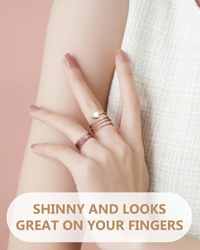 Feraco 2 Stück Magnetringe für Damen, 99,99% reiner Kupfer Daumen Magnet Finger Ring, Valentinstag Geschenke für Frauen