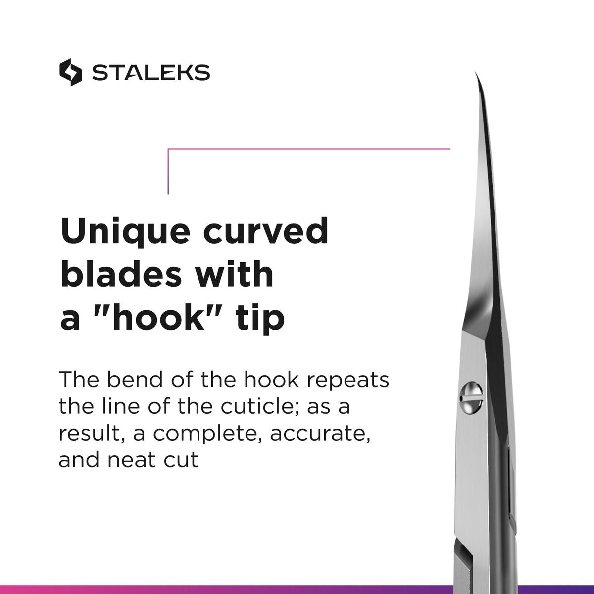 Staleks Professional Nagelhautschere – Maniküreschere, Edelstahl, extra feine gebogene Klingen – Smart 41 Type 3 SS-41/3