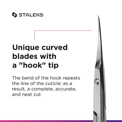 Staleks Professional Nagelhautschere – Maniküreschere, Edelstahl, extra feine gebogene Klingen – Smart 41 Type 3 SS-41/3