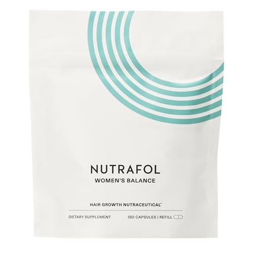 Nutrafol Women's Balance Haarwachstums-Ergänzungsmittel, ab 45 Jahren, klinisch erwiesen für sichtbar dickeres Haar und Kopfhautabdeckung in 3-6 Monaten, von Dermatologen empfohlen – 1-Monats-Vorrat Nachfüllbeutel