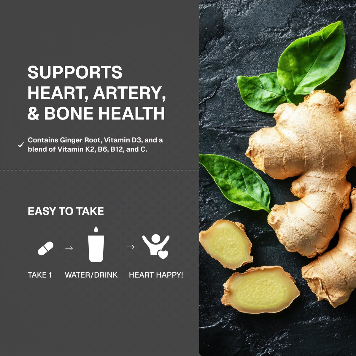 Weider Arteriengesundheit – Arterienflexibilität & Herzgesundheit mit Vitamin K2, D3 & Ingwer – Knochen- & Immununterstützung* – Glutenfrei & Vegan – 30 Veggie-Kapseln