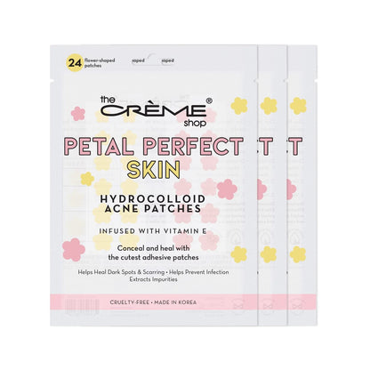 The Crème Shop Petal Perfect Skin - Hydrokolloid-Akne-Pflaster | Pink & Gelb (3er-Pack)