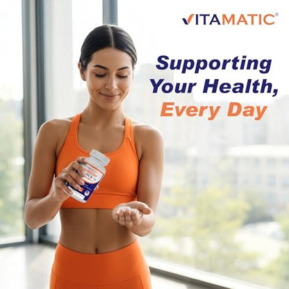 Vitamatic Methyl B12 (Methylcobalamin) 10.000 mcg – 60 Lutschtabletten – Hochwertige Vitamin B12 Quelle für Energie & Nervengesundheit