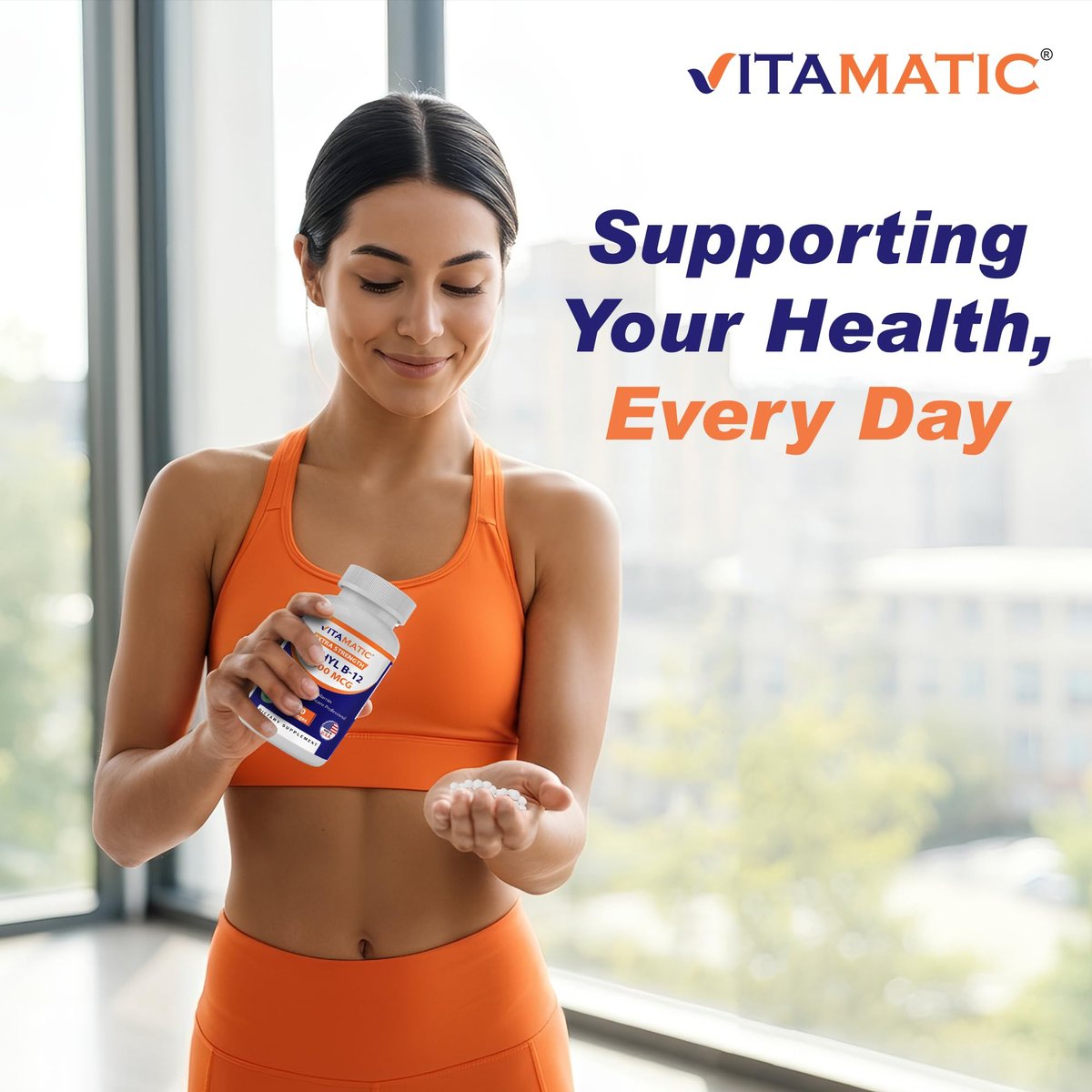 Vitamatic Methyl B12 (Methylcobalamin) 10.000 mcg – 60 Lutschtabletten – Hochwertige Vitamin B12 Quelle für Energie & Nervengesundheit