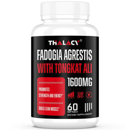 Thalacy 1600 mg Fadogia Agrestis Tongkat Ali Komplex – mit Ashwagandha, 60 Softgels