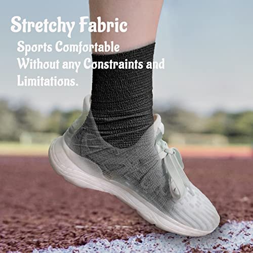 24er Pack Selbsthaftende Kohäsive Bandage, 2 x 5 Yards, Elastischer Grip Wickel, Schwarz, Veterinärwickel für Hunde, Sportbandagen für Erste Hilfe, Sport, Knöchel- und Handgelenkverstauchungen