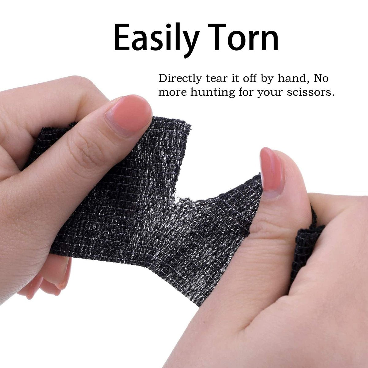 24er Pack Selbsthaftende Kohäsive Bandage, 2 x 5 Yards, Elastischer Grip Wickel, Schwarz, Veterinärwickel für Hunde, Sportbandagen für Erste Hilfe, Sport, Knöchel- und Handgelenkverstauchungen
