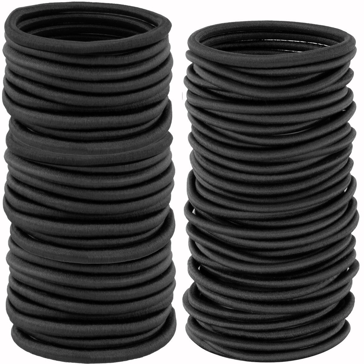 YXYL Haargummis - 220 Stück schwarze Haargummis, Premium elastische Haarbänder für Frauen Männer, Ponytail-Halter, Haargummis für mittleres dickes lockiges Haar, 120 Stück 4mm, 100 Stück 3mm