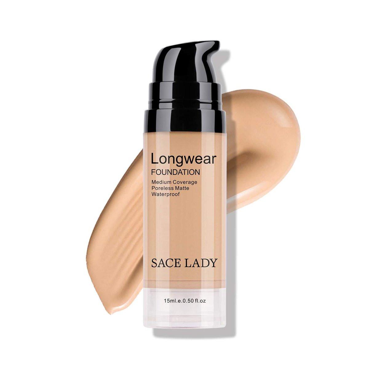 SACE LADY 2-teiliges Make-up-Set: Mattes Foundation & ölkontrollierendes Puder – wasserfestes, langanhaltendes Kosmetik-Set für makellosen Teint