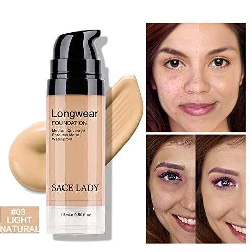 SACE LADY 2-teiliges Make-up-Set: Mattes Foundation & ölkontrollierendes Puder – wasserfestes, langanhaltendes Kosmetik-Set für makellosen Teint