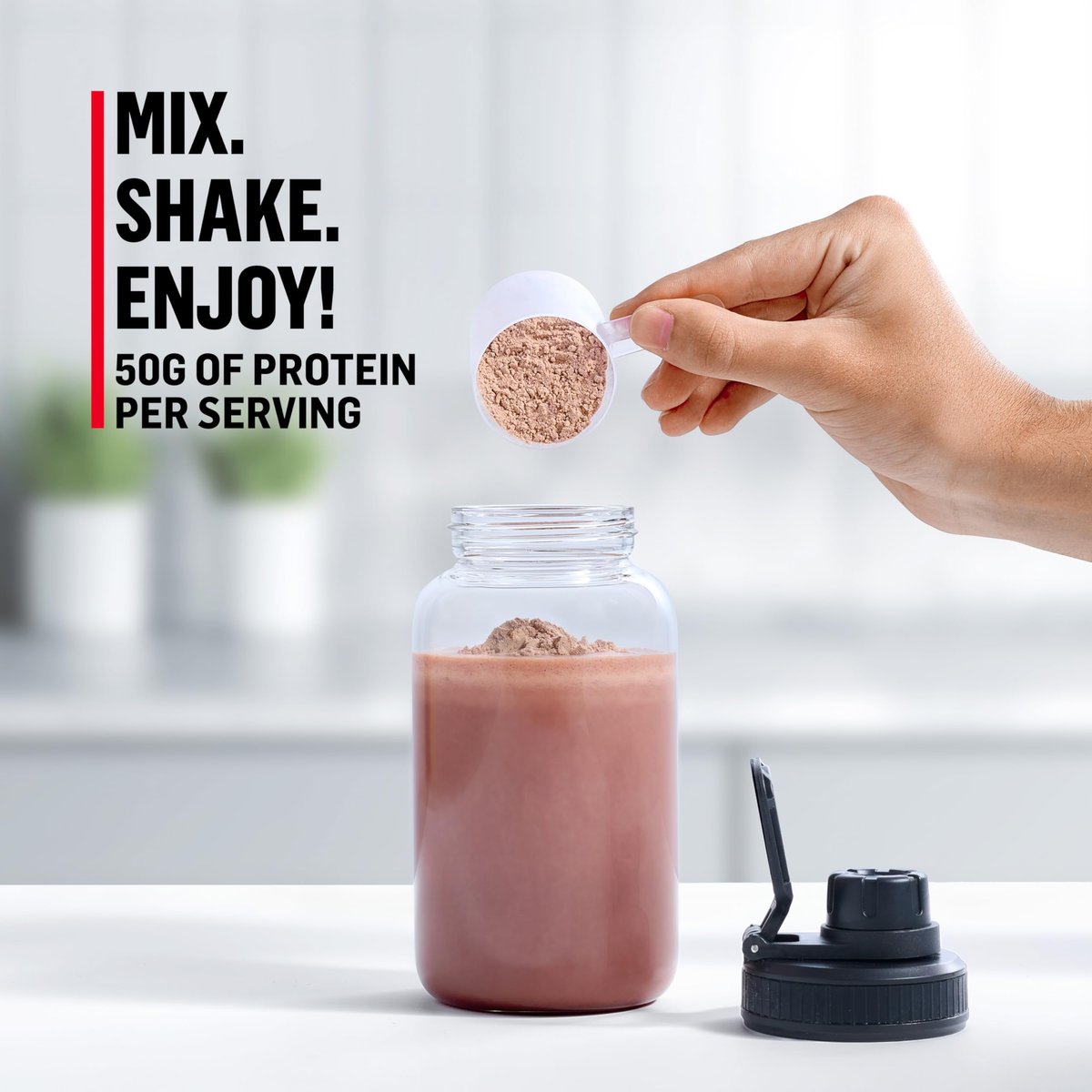 Muscle Milk Pro Series Protein Pulver, Knockout Chocolate, 2 Pfund, 11 Portionen, 50g Protein, 3g Zucker, 20 Vitamine & Mineralien, NSF für Sport zertifiziert