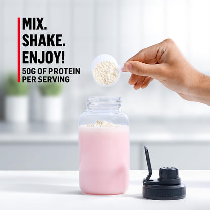 Muscle Milk Pro Series Proteinpulver, Slammin' Strawberry, 2 Pfund, 11 Portionen, 50g Protein, 3g Zucker, 20 Vitamine & Mineralstoffe, NSF zertifiziert für Sport