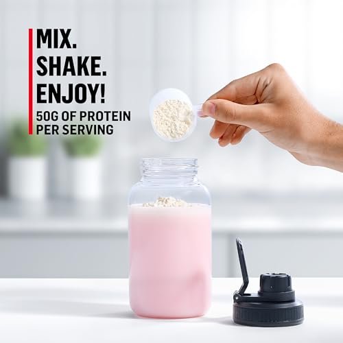 Muscle Milk Pro Series Proteinpulver, Slammin' Strawberry, 2 Pfund, 11 Portionen, 50g Protein, 3g Zucker, 20 Vitamine & Mineralstoffe, NSF zertifiziert für Sport