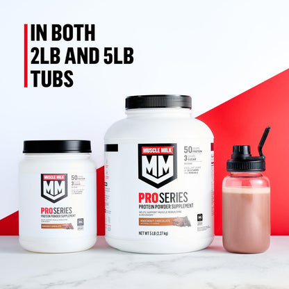 Muscle Milk Pro Series Proteinpulver, Slammin' Strawberry, 2 Pfund, 11 Portionen, 50g Protein, 3g Zucker, 20 Vitamine & Mineralstoffe, NSF zertifiziert für Sport