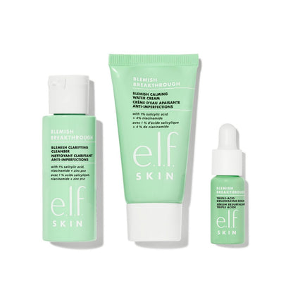 e.l.f. SKIN Blemish Breakthrough Blemish Control Basics Kit – Reiseset für unreine Haut mit Reiniger, Serum & Feuchtigkeitscreme, vegan & tierversuchsfrei