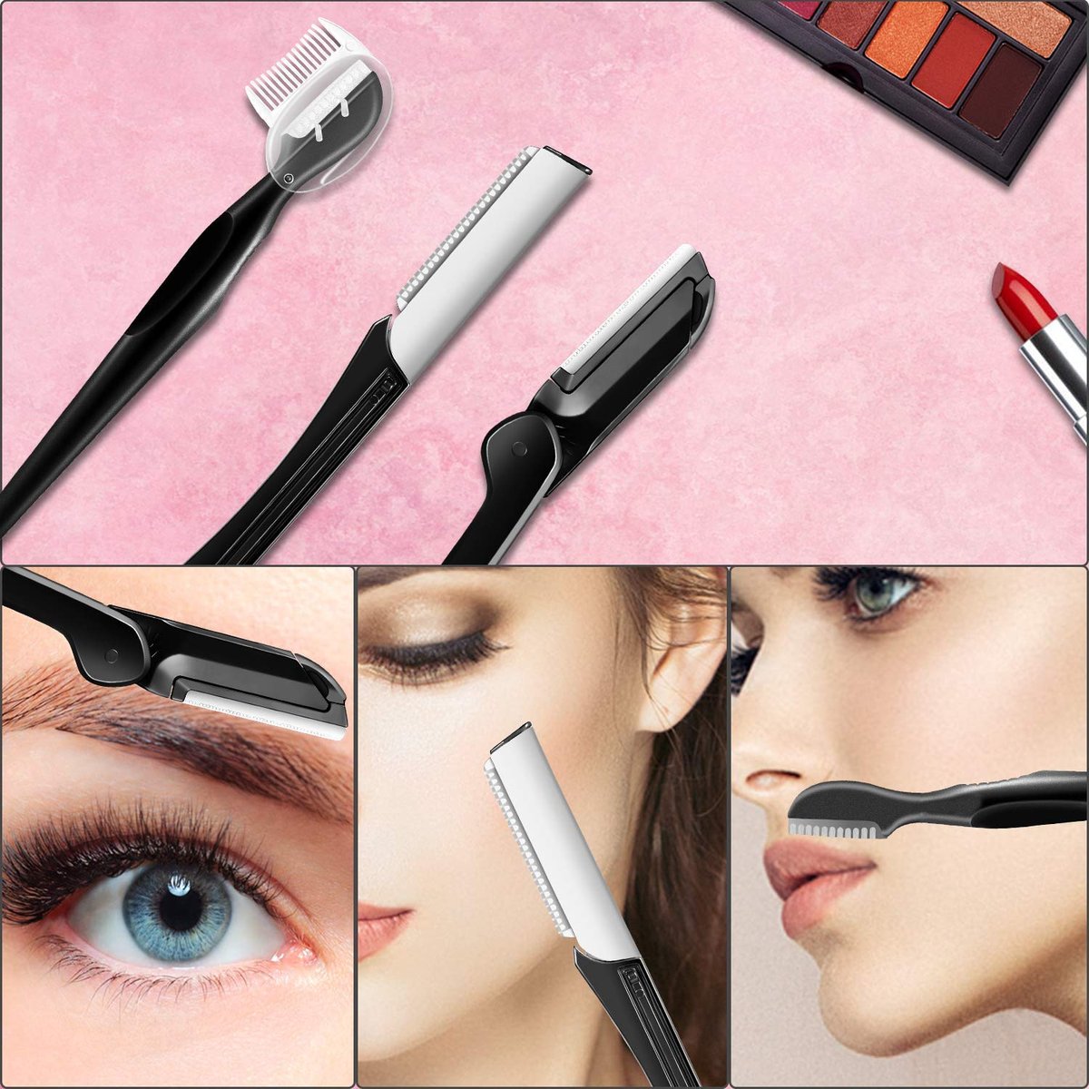 ZTRHYOO Augenbrauenrasierer, Augenbrauen-Kit, multifunktionales Peeling-Dermaplaning-Werkzeug, Gesichtsrasierer für Frauen, Augenbrauenpflegeset (11-in-1)