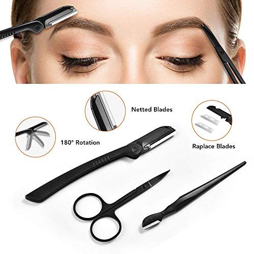 ZTRHYOO Augenbrauenrasierer, Augenbrauen-Kit, multifunktionales Peeling-Dermaplaning-Werkzeug, Gesichtsrasierer für Frauen, Augenbrauenpflegeset (11-in-1)