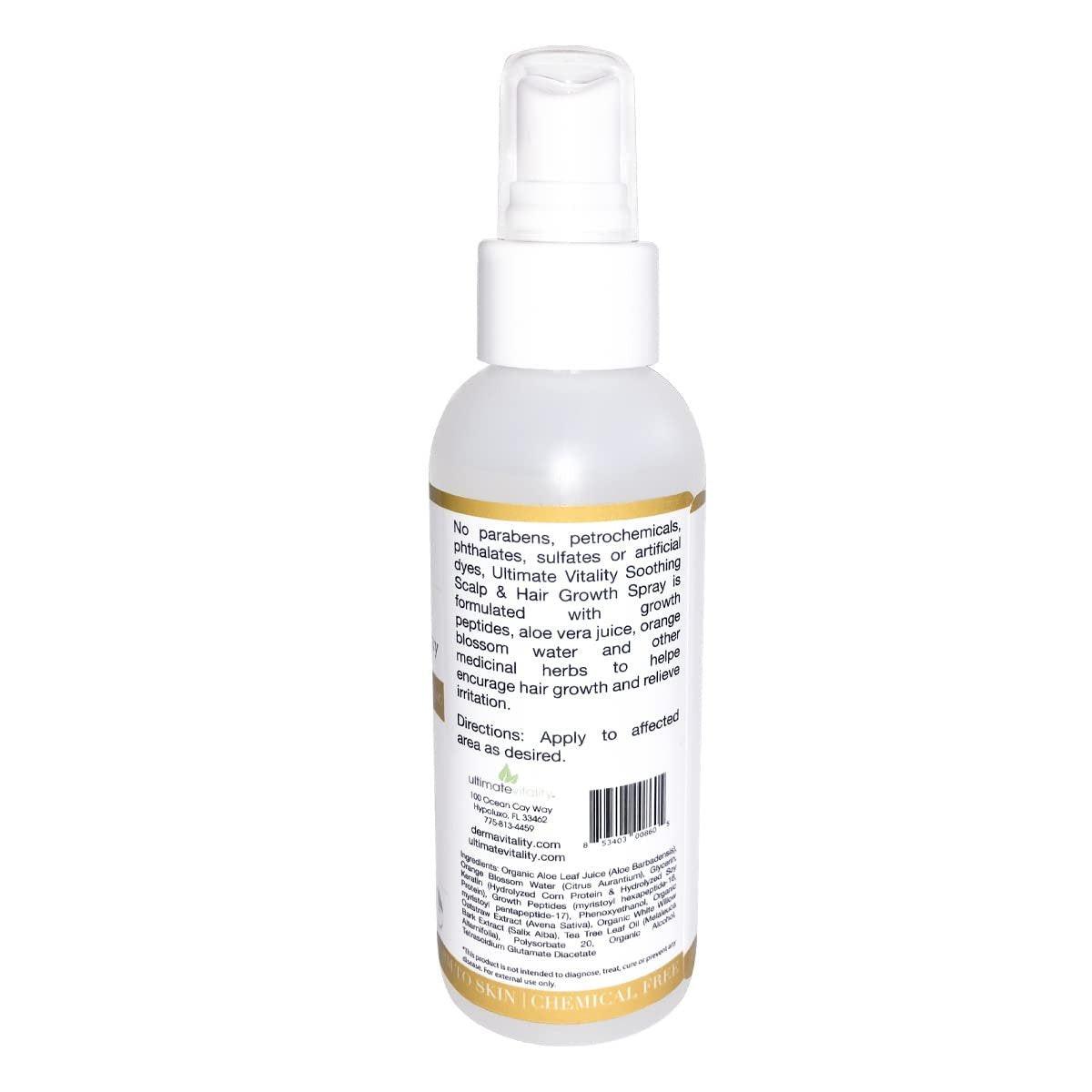 Beruhigendes Kopfhaut-Haarwuchsspray – Lindert trockene, juckende Kopfhaut – Haarausfallbehandlung für Frauen und Männer, Chemopatienten – 118 ml