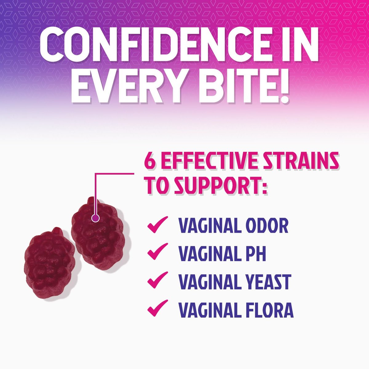 Nature's Nutrition Probiotika für Frauen Gummis mit Cranberry – 6 Premium-Stämme für pH-Gleichgewicht, Verdauungsgesundheit, vaginale & Immununterstützung, weibliche Probiotika-Gummis – 60 Gummis