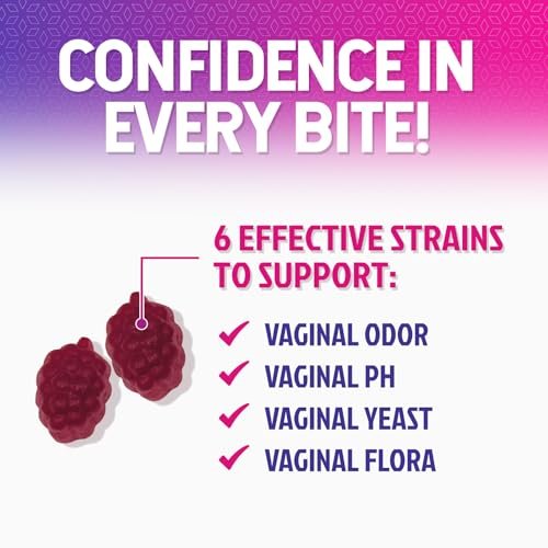Nature's Nutrition Probiotika für Frauen Gummis mit Cranberry – 6 Premium-Stämme für pH-Gleichgewicht, Verdauungsgesundheit, vaginale & Immununterstützung, weibliche Probiotika-Gummis – 60 Gummis