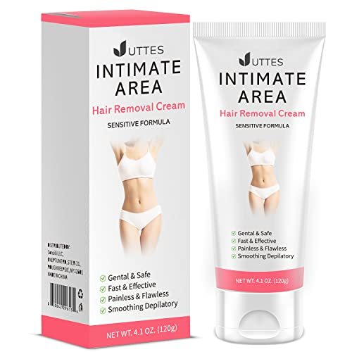 Intim-/Bikinihaarentfernungscreme für Frauen – Sanfte Enthaarungscreme für Achseln, Intimbereich, Bikinizone & Schamhaare – Schmerzlose, seidig glatte Haut – Empfindliche Formel für alle Hauttypen