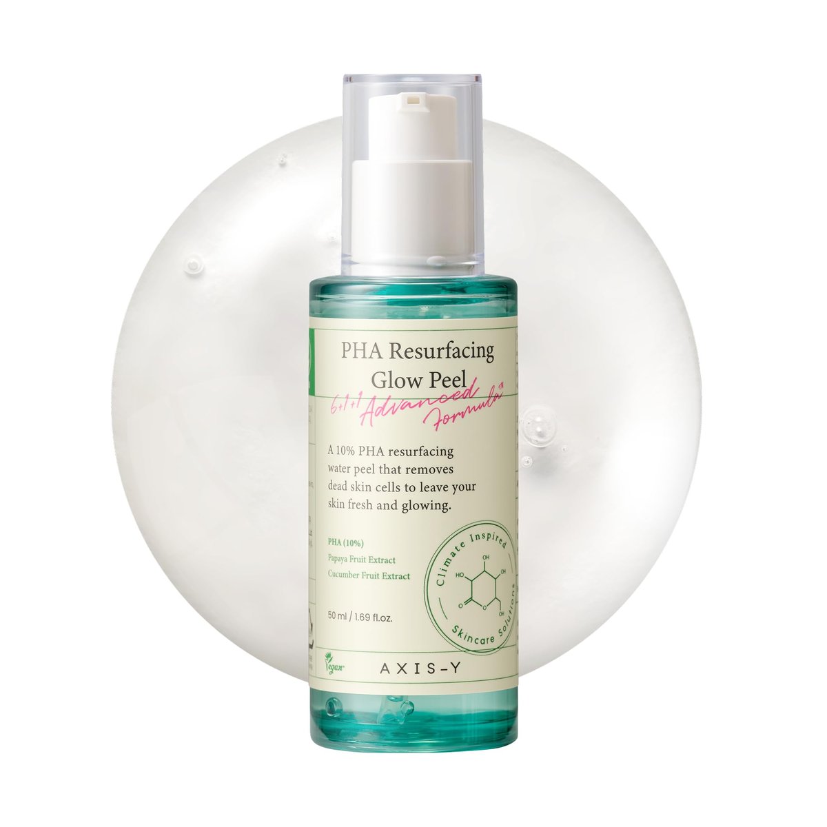 AXIS-Y PHA Resurfacing Glow Peel – 10% PHA Fruchtextrakt Mildes Peeling Gel, Porenverfeinerer, Vegane Koreanische Hautpflege, 50 ml