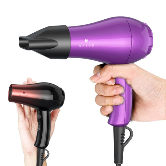 Wazor Leichter Mini-Haartrockner für Pour Painting & Wohnmobil Kompakter Reise-Haartrockner für Kinder 1000W Ionen-Haartrockner mit Konzentrator und Kaltlufttaste