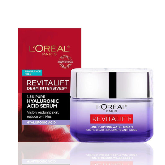 L'Oreal Paris Revitalift Feuchtigkeitscreme mit Hyaluronsäure und Ceramiden, 1,7 oz + Serumprobe