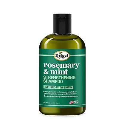 Difeel Rosmarin Minze Stärkendes Shampoo mit Biotin 355 ml – Mit natürlichem Rosmarinöl für Haarwachstum