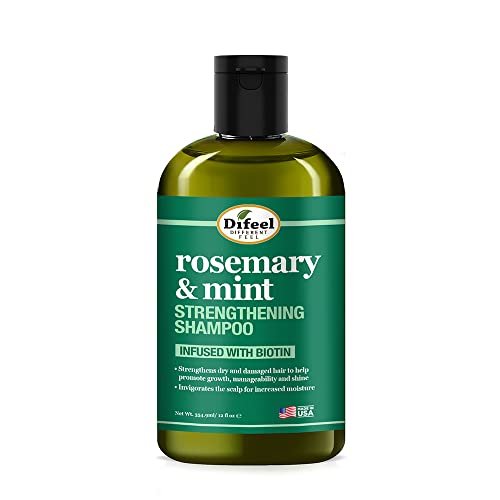 Difeel Rosmarin Minze Stärkendes Shampoo mit Biotin 355 ml – Mit natürlichem Rosmarinöl für Haarwachstum