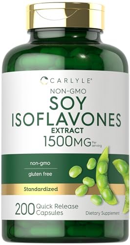 Carlyle Soja-Isoflavone Nahrungsergänzung | 200 Kapseln | Nicht-GVO und glutenfreie Formel für Männer und Frauen