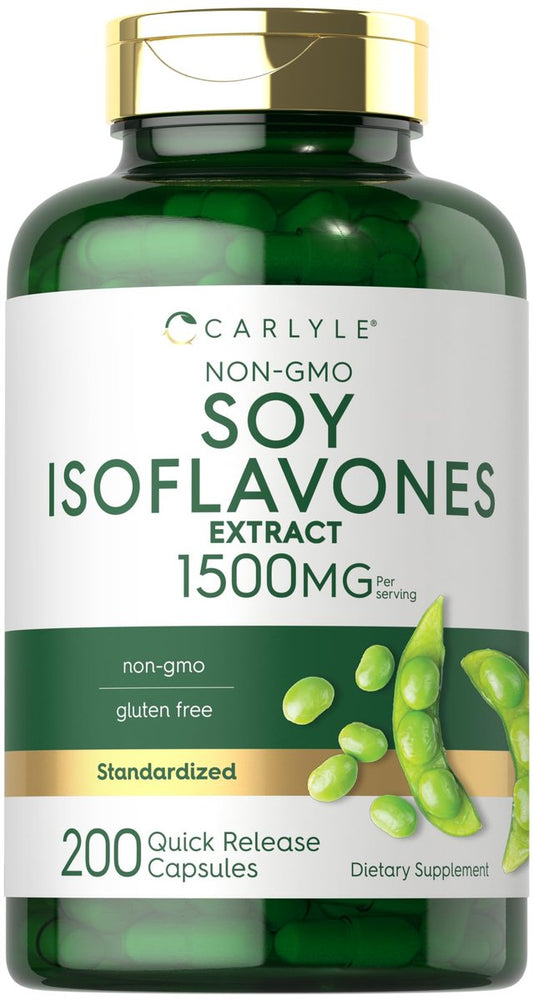 Carlyle Soja-Isoflavone Nahrungsergänzung | 200 Kapseln | Nicht-GVO und glutenfreie Formel für Männer und Frauen