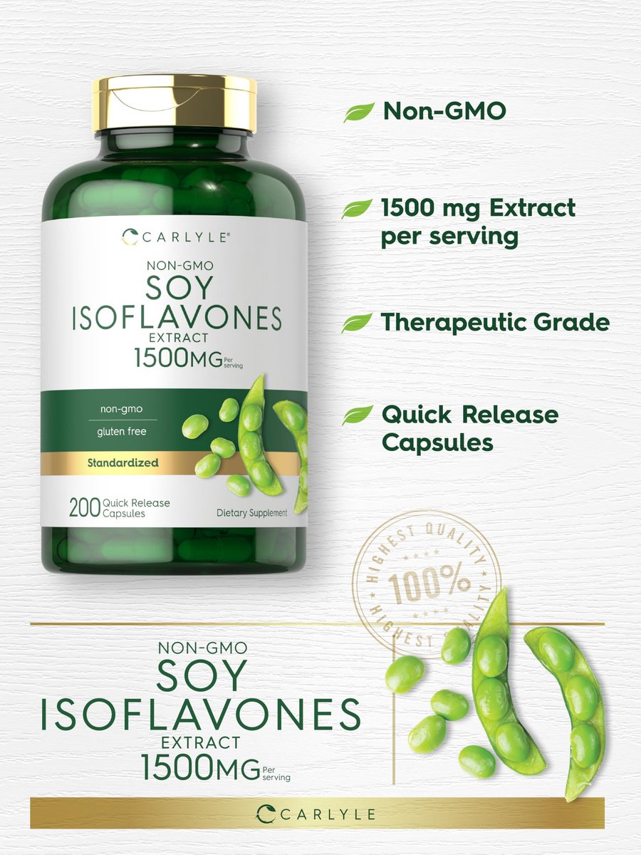 Carlyle Soja-Isoflavone Nahrungsergänzung | 200 Kapseln | Nicht-GVO und glutenfreie Formel für Männer und Frauen