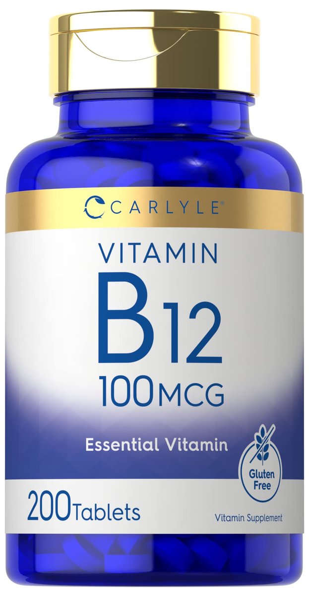 Carlyle Vitamin B12 100mcg – 200 Tabletten | Essentielles Vitamin B12 Präparat | Vegan, Nicht-GVO & Glutenfrei