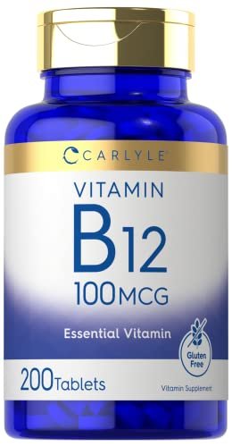 Carlyle Vitamin B12 100mcg – 200 Tabletten | Essentielles Vitamin B12 Präparat | Vegan, Nicht-GVO & Glutenfrei