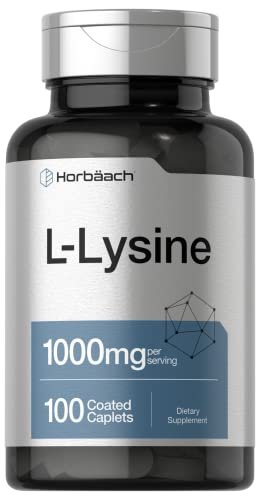 Horbäach L-Lysin 1000 mg | 100 überzogene Tabletten | Nahrungsergänzungsmittel mit freier Form | Essentielle Aminosäure | Vegetarisch, Nicht-GVO und Glutenfrei