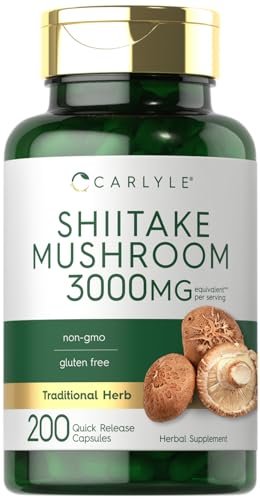 Carlyle Shiitake Pilzextrakt | 200 Kapseln | Non-GMO, Glutenfrei