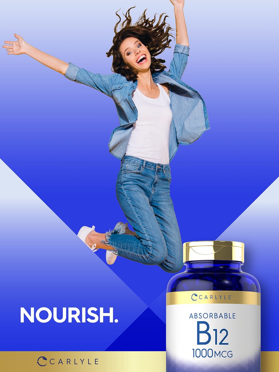 Carlyle Vitamin B12 1000 mcg – 400 Softgels – Hochdosiertes, absorbierbares B12 – Nicht-GVO & Glutenfrei