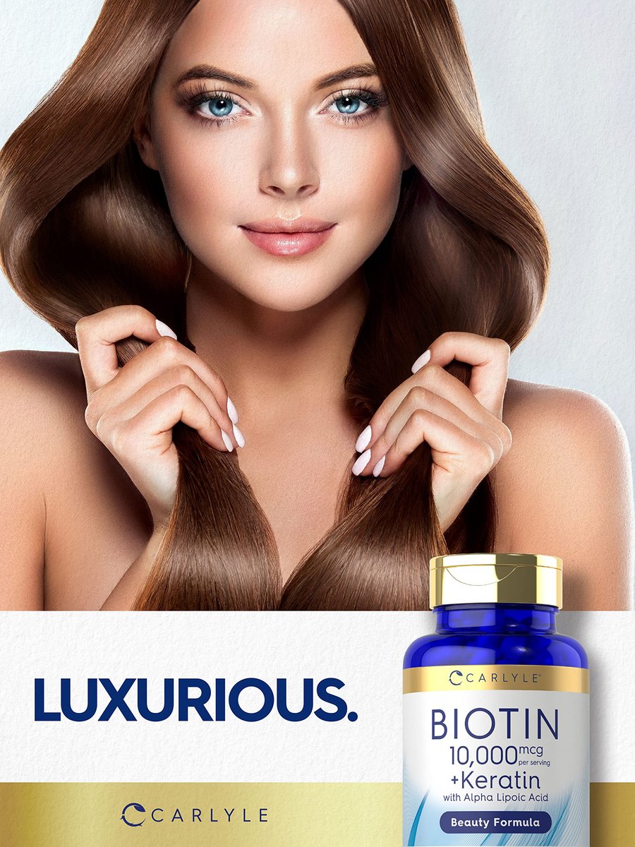 Carlyle Biotin 10.000 mcg | 150 Kapseln | Schönheitsformel mit Keratin | Nicht-GVO, glutenfrei