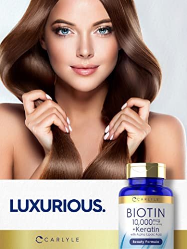 Carlyle Biotin 10.000 mcg | 150 Kapseln | Schönheitsformel mit Keratin | Nicht-GVO, glutenfrei