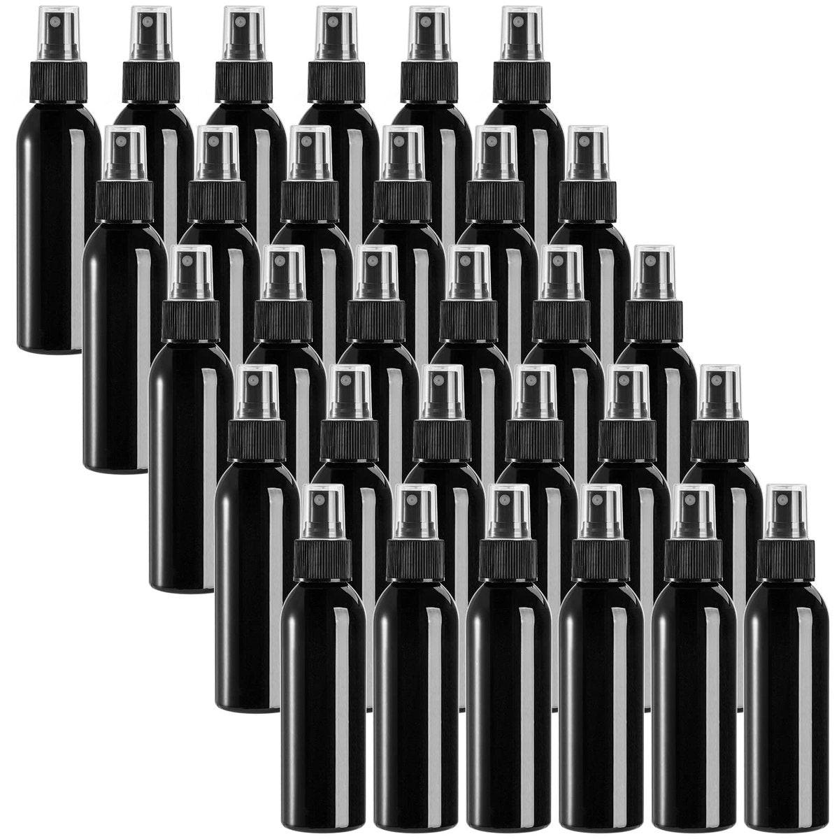 TOPZEA 30er-Pack Schwarze Sprühflaschen, 120 ml Feinsprühflaschen aus Kunststoff, nachfüllbare kleine Zerstäuberflaschen mit Kappe, Reiseflaschen für Parfüm, Reinigung, ätherische Öle