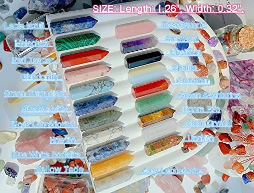 QINJIEJIE 20er Set Heilende Kristallsteine, Wands, Bulk Natur-Taschen Amethyst Kristall, Rosenquarz, Sortiert, Spitze, Reiki, Edelsteine, poliert, Energie, Meditation, Chakra, Muttertagsgeschenk für Frauen