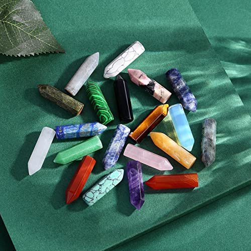 QINJIEJIE 20er Set Heilende Kristallsteine, Wands, Bulk Natur-Taschen Amethyst Kristall, Rosenquarz, Sortiert, Spitze, Reiki, Edelsteine, poliert, Energie, Meditation, Chakra, Muttertagsgeschenk für Frauen
