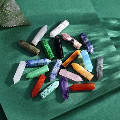 QINJIEJIE 20er Set Heilende Kristallsteine, Wands, Bulk Natur-Taschen Amethyst Kristall, Rosenquarz, Sortiert, Spitze, Reiki, Edelsteine, poliert, Energie, Meditation, Chakra, Muttertagsgeschenk für Frauen