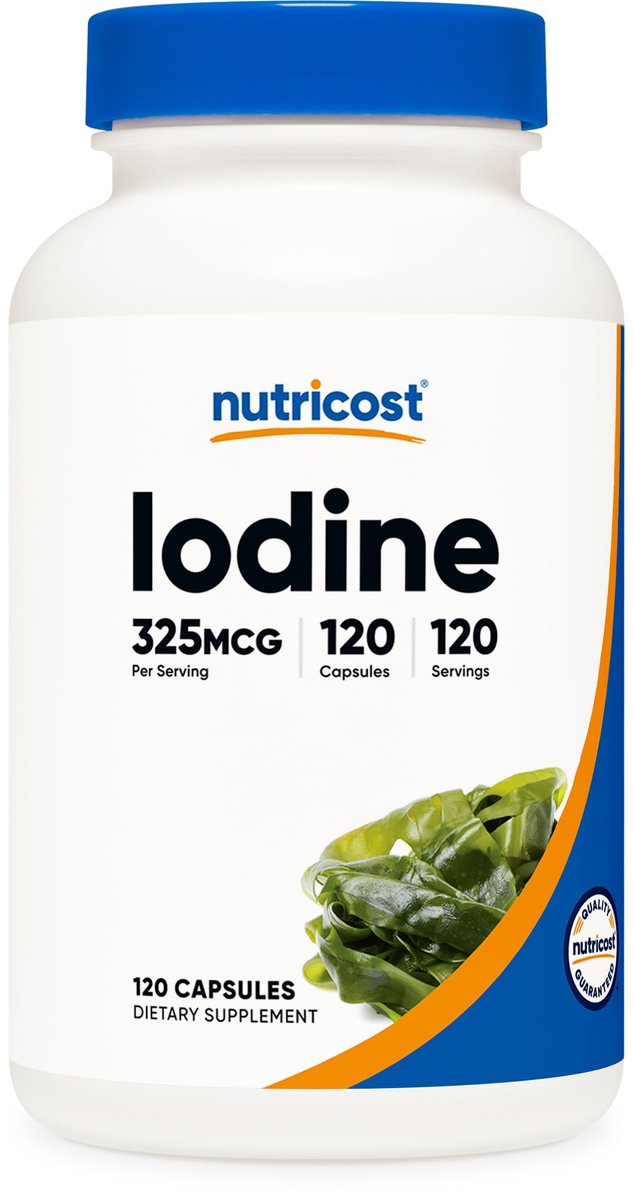 Nutricost Jod (Natürliches Jod aus Bio-Seetang) 325 mcg, 120 Kapseln, Vegetarisch, Nicht-GVO & Glutenfrei