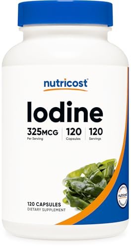 Nutricost Jod (Natürliches Jod aus Bio-Seetang) 325 mcg, 120 Kapseln, Vegetarisch, Nicht-GVO & Glutenfrei