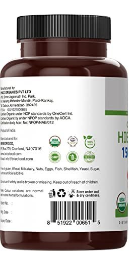 Brieofood Bio Hibiskus 1500mg, 45 Portionen, Vegetarisch, Glutenfrei, 90 Vegane Tabletten